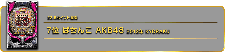 7位 ぱちんこ AKB48 2012年 KYORAKU